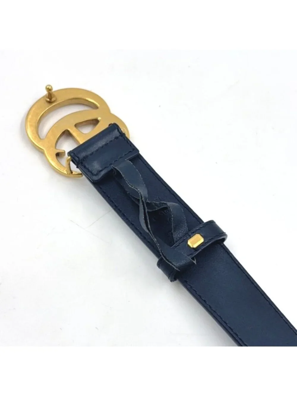 Gucci GG Marmont Leather Black Belt Gold